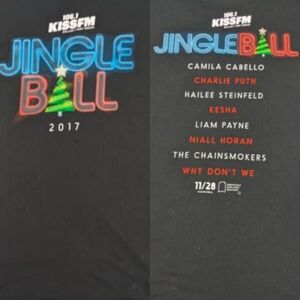 KISS FM Dallas Texas Radio Jingle Ball Concert Tee  11.28.17 Lineup Back Large
